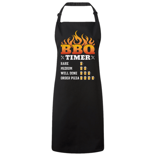 CustomCat Apparel BBQ Timer Black Apron / Black / One Size BBQ Timer Apron