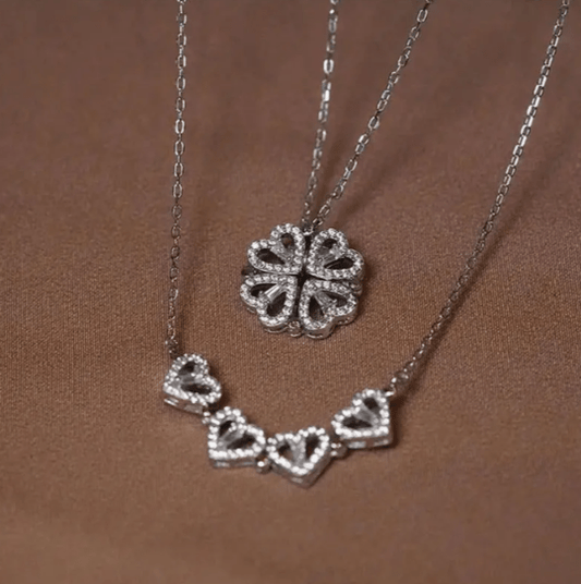 Jordyna & Co. Necklace Heart Shaped Four Leaf Clover Necklace