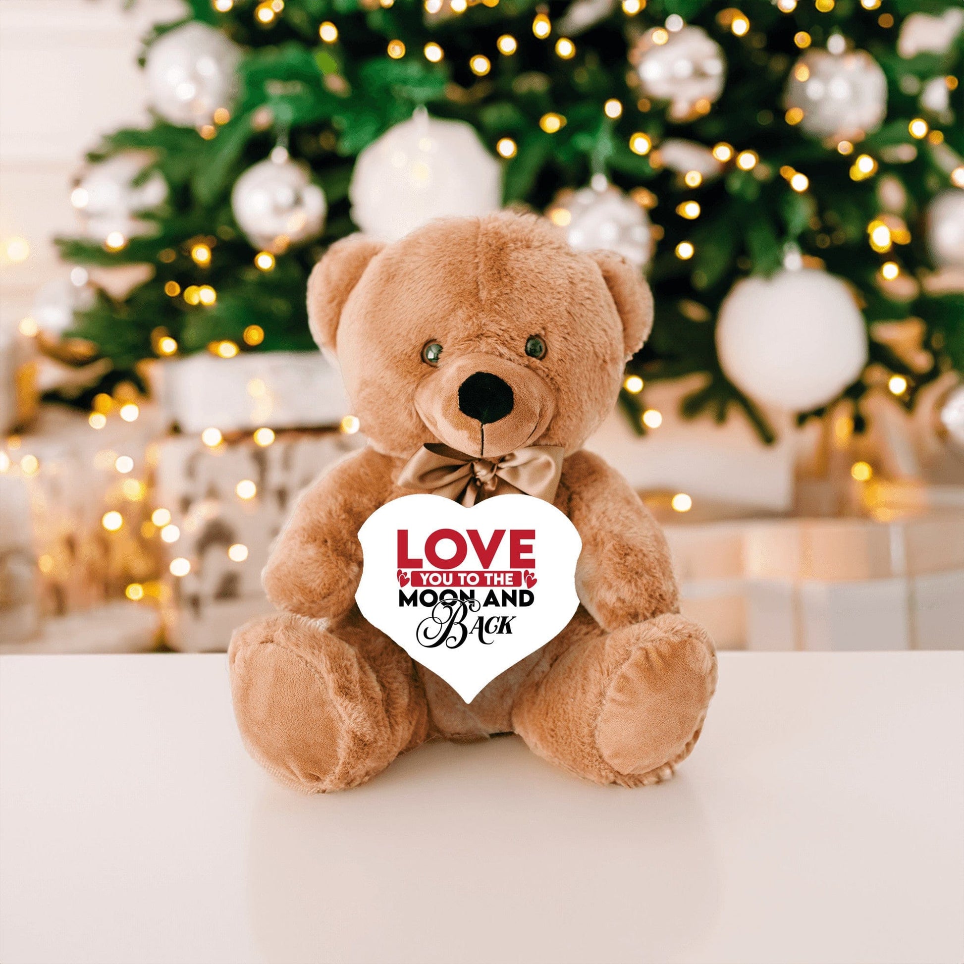 Quadra Marketplace Teddy Bear with Heart Sign 14" Large "Love You To The Moon And Back" Teddy Bear with Heart Sign - Two Gifts in One! "Love You To The Moon And Back" Teddy Bear with Heart Sign - Two Gifts in One!