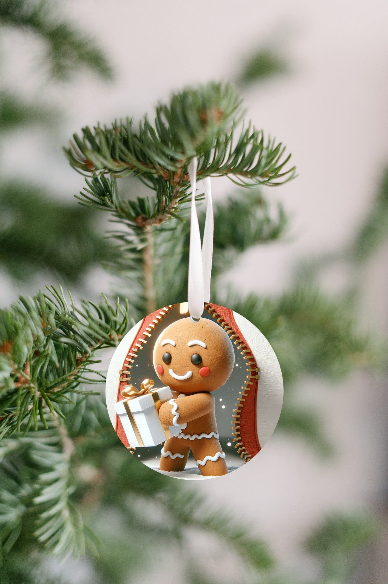 Quadra Marketplace UV Printed Plastic Christmas Ornament (Small) Default 3D Zip Gingerbread Christmas Ornament 3D Zip Gingerbread Christmas Ornament