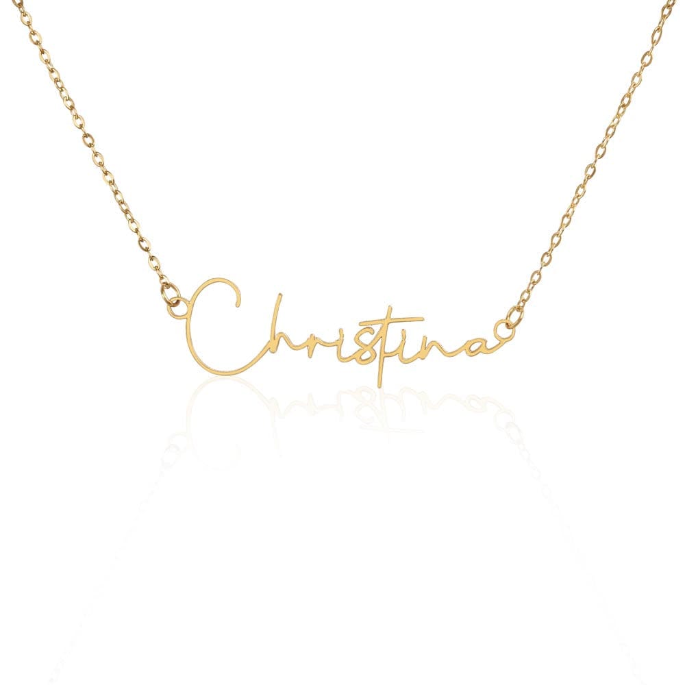 ShineOn Fulfillment Jewelry Gold Finish Over Stainless Steel / Standard Box Name Necklace - Signature Style