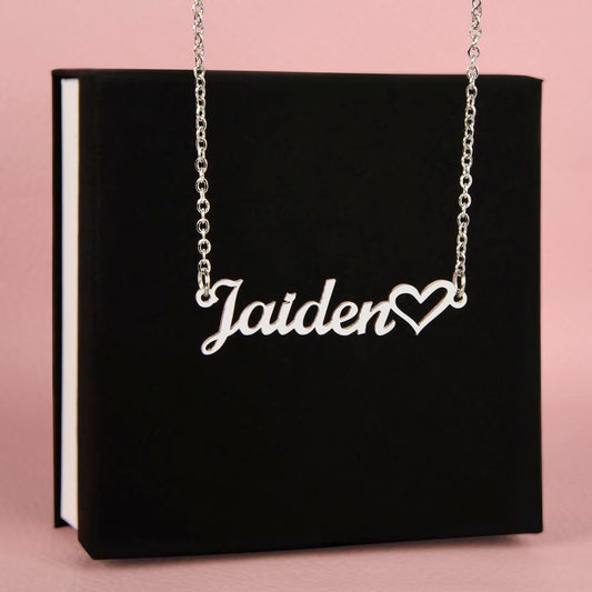 ShineOn Fulfillment Jewelry Personalized Name Necklace + Heart