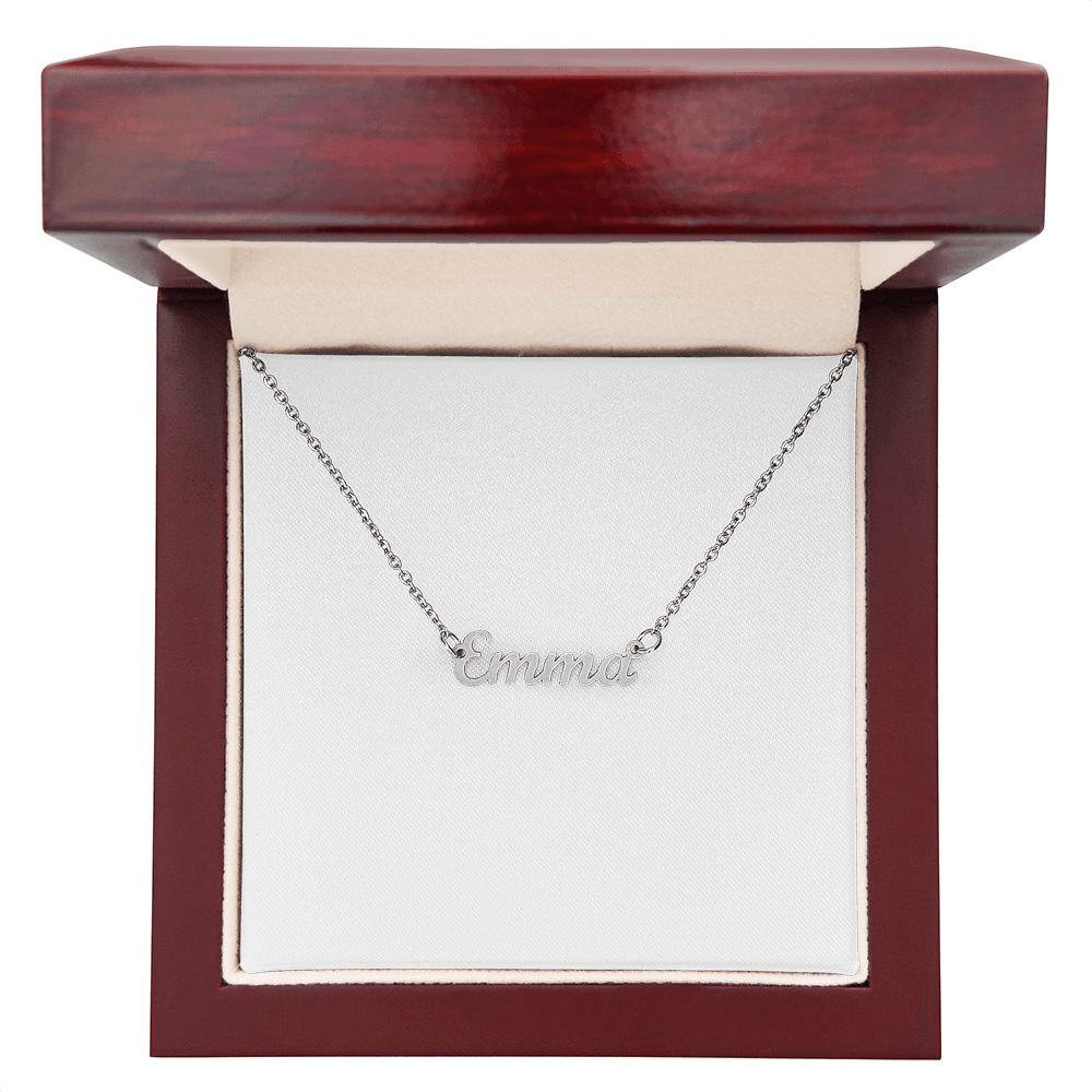 ShineOn Fulfillment Jewelry Polished Stainless Steel / Luxury Box Personalized Name Necklace