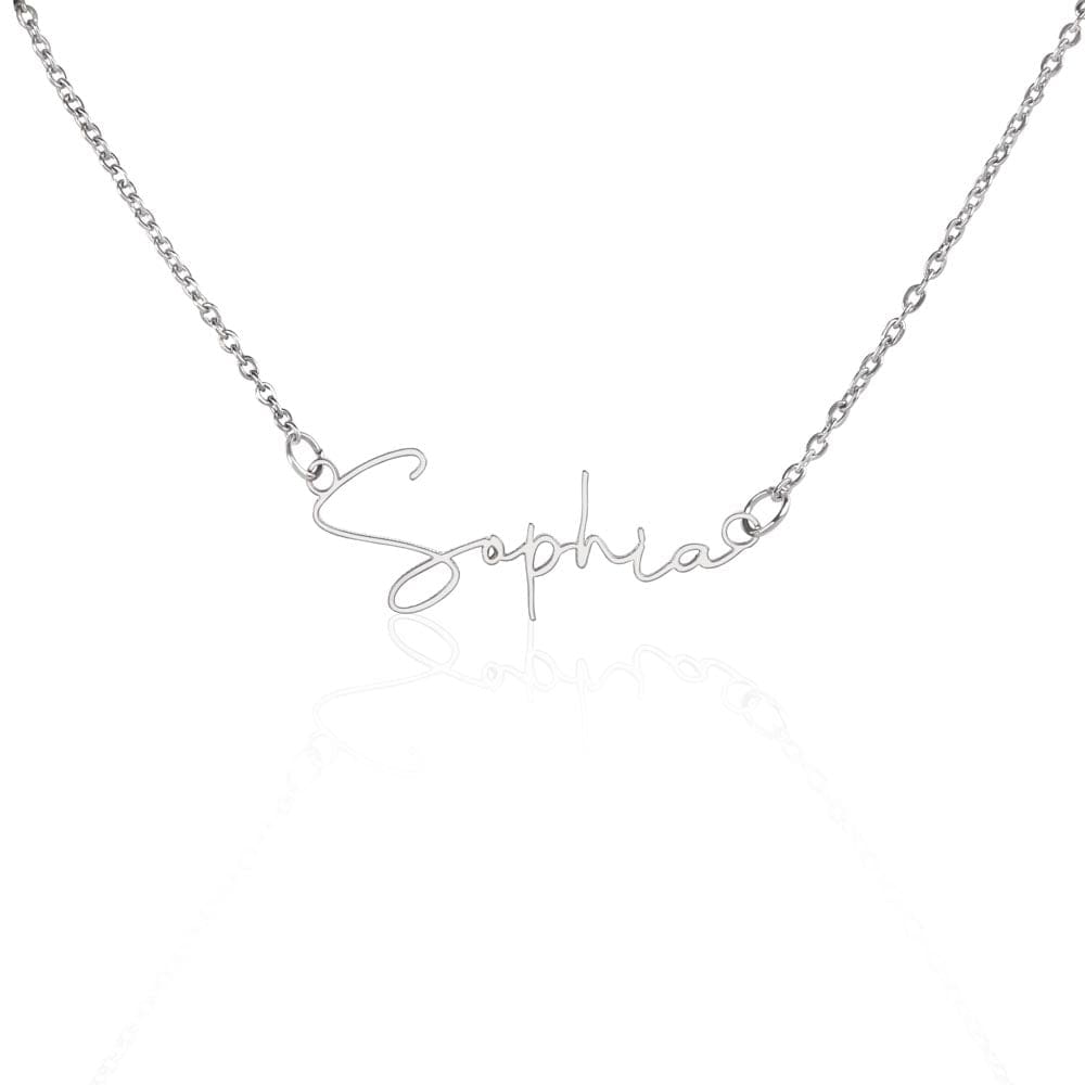 ShineOn Fulfillment Jewelry Polished Stainless Steel / Standard Box Name Necklace - Signature Style