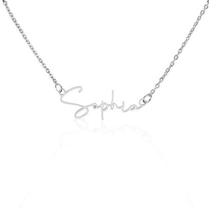 ShineOn Fulfillment Jewelry Polished Stainless Steel / Standard Box Name Necklace - Signature Style