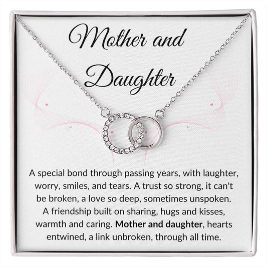 ShineOn Fulfillment Jewelry Standard Gift Box Mother and Daughter -  "Hearts Entwined" Perfect Pair Necklace