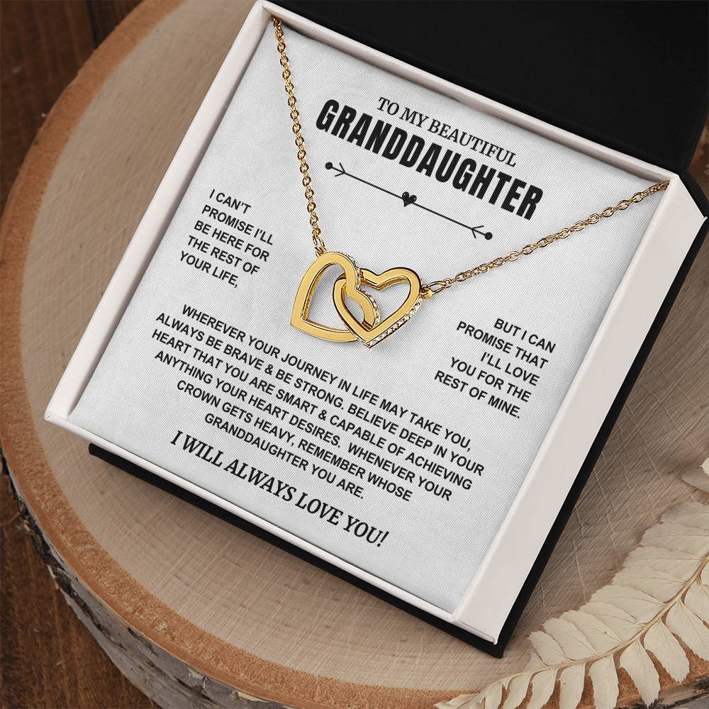 ShineOn Fulfillment Jewelry To My Beautiful Granddaughter - "Remember Whose Granddaughter You Are" Interlocking Hearts Necklace