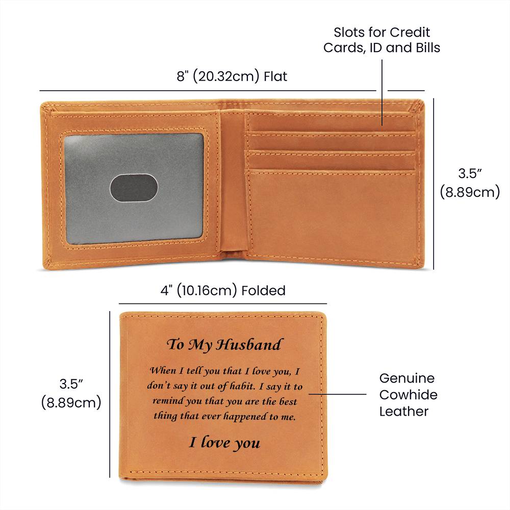 ShineOn Fulfillment Jewelry To My Husband - "Best Thing That Ever Happened To Me" Bi-Fold Wallet