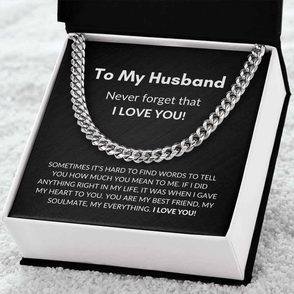 ShineOn Fulfillment Jewelry To My Husband - "Never Forget That I Love You" Cuban Link Chain