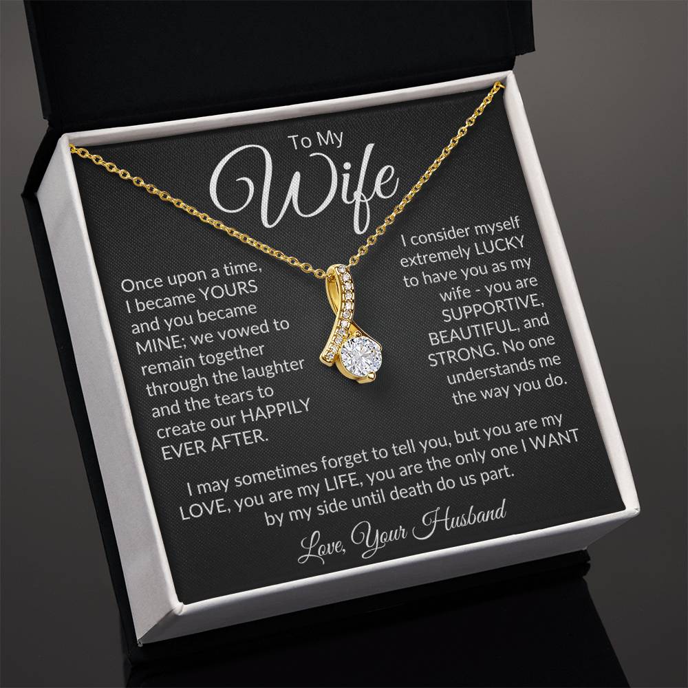 ShineOn Fulfillment Jewelry To My Wife - "Happily Ever After" Alluring Beauty Necklace (Black)