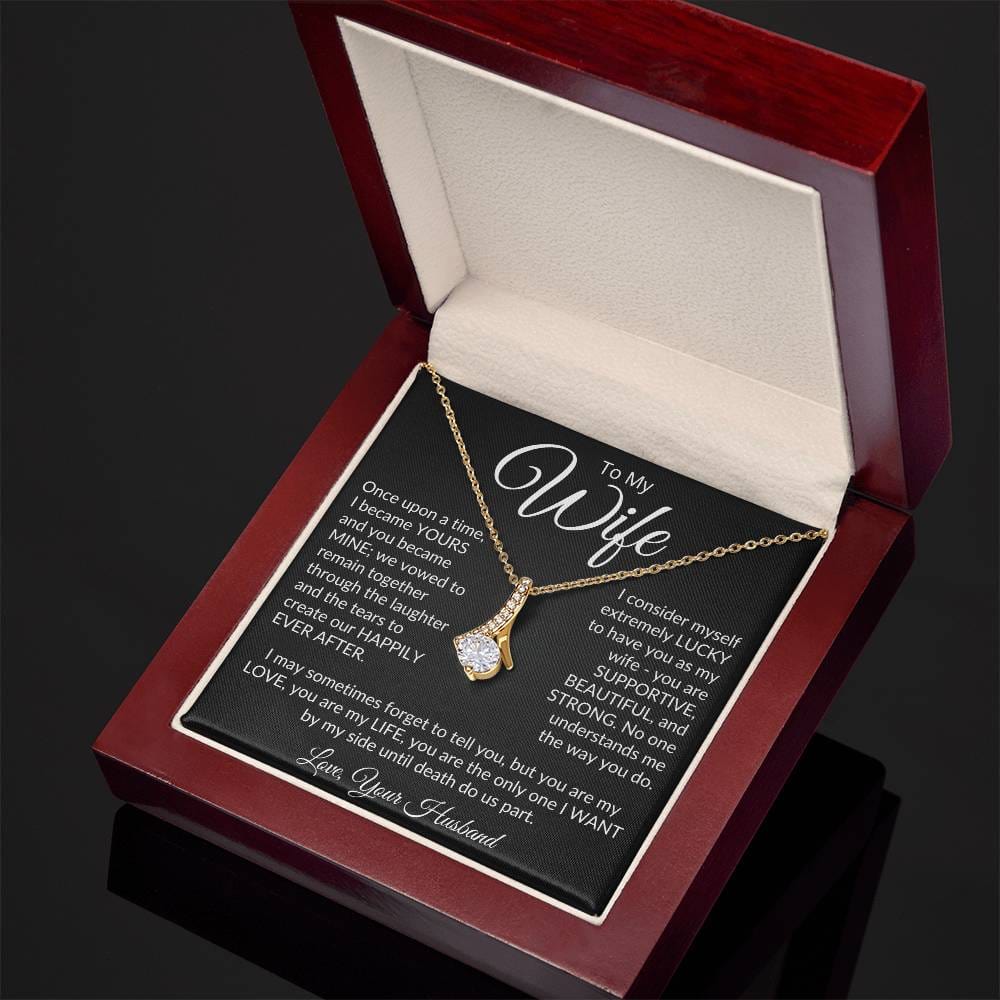 ShineOn Fulfillment Jewelry To My Wife - "Happily Ever After" Alluring Beauty Necklace (Black)