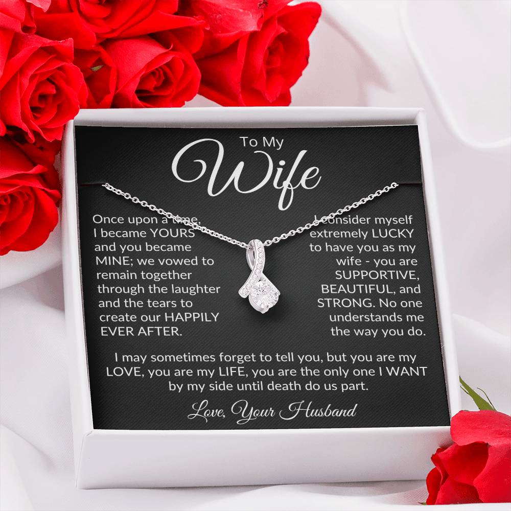 ShineOn Fulfillment Jewelry To My Wife - "Happily Ever After" Alluring Beauty Necklace (Black)