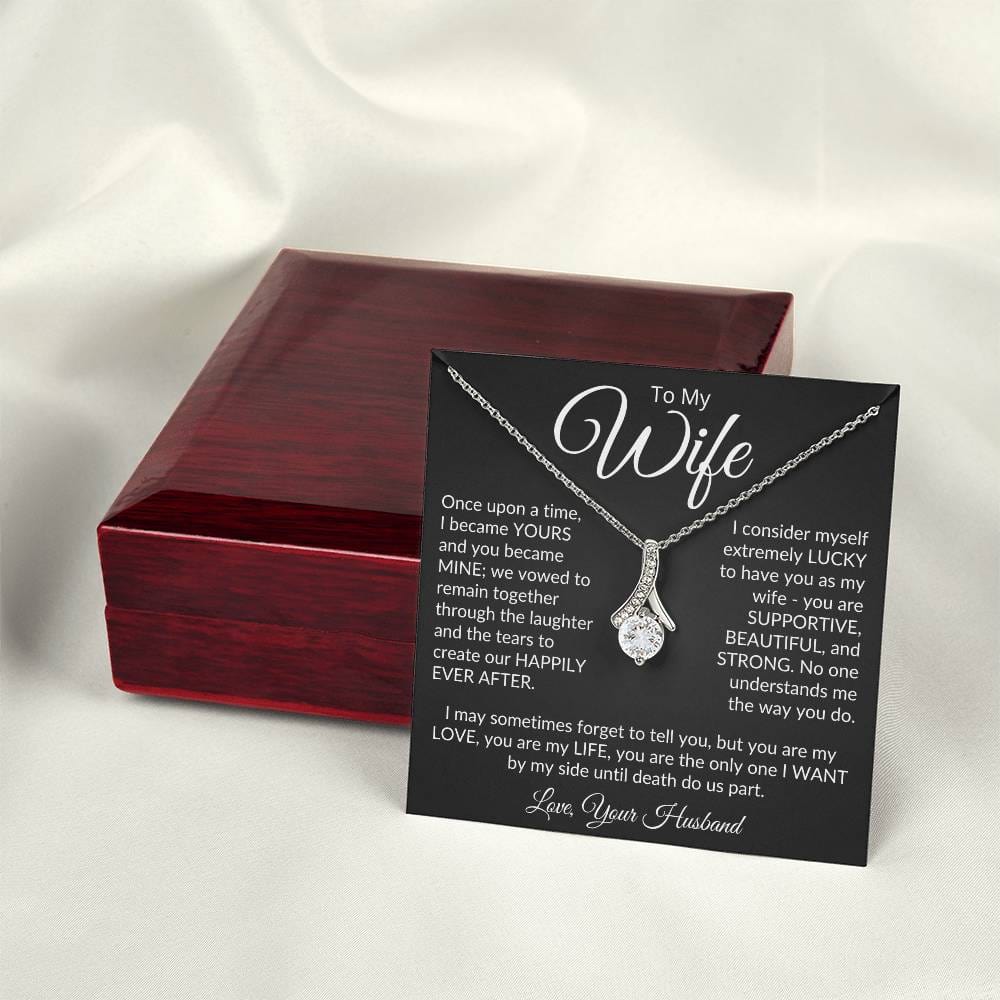 ShineOn Fulfillment Jewelry To My Wife - "Happily Ever After" Alluring Beauty Necklace (Black)