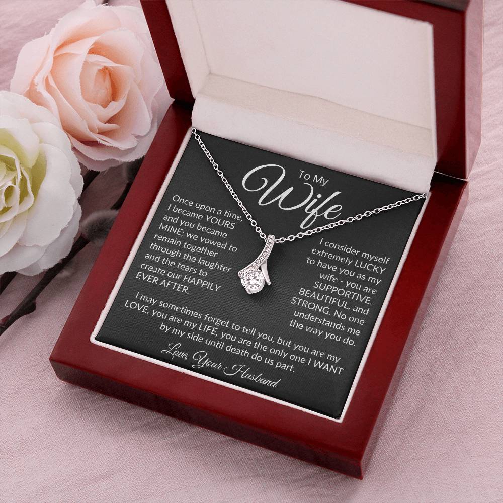 ShineOn Fulfillment Jewelry To My Wife - "Happily Ever After" Alluring Beauty Necklace (Black)