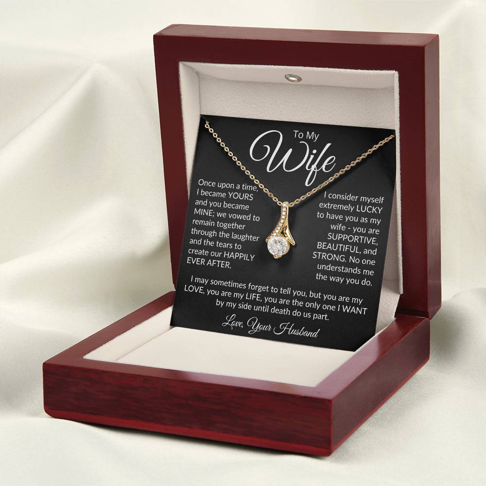 ShineOn Fulfillment Jewelry To My Wife - "Happily Ever After" Alluring Beauty Necklace (Black)