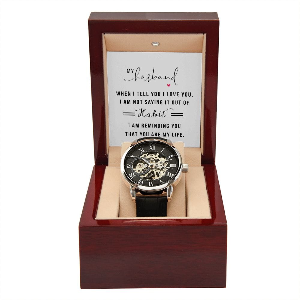 ShineOn Fulfillment Watches My Husband - "You Are My Life" Openwork Watch - Gift for Husband