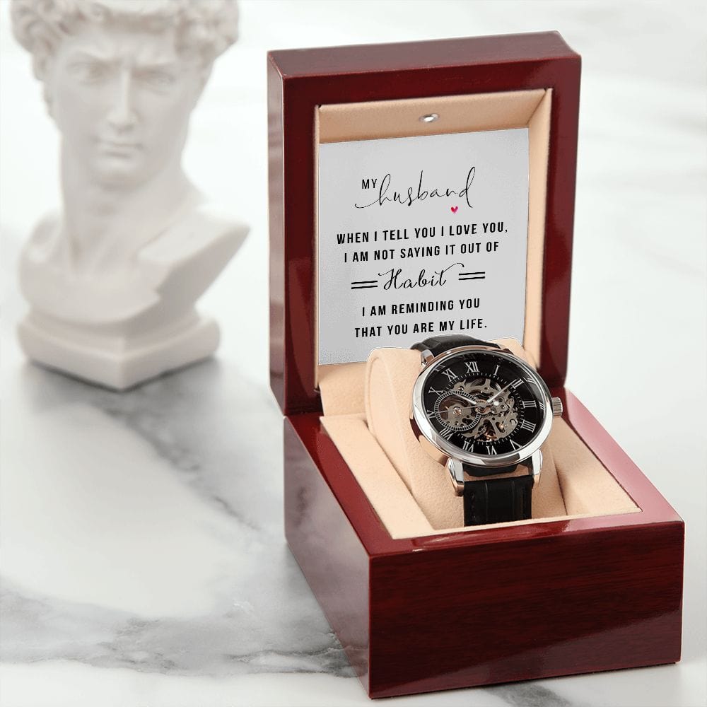 ShineOn Fulfillment Watches My Husband - "You Are My Life" Openwork Watch - Gift for Husband