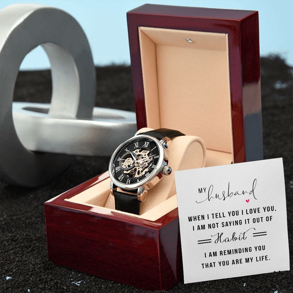 ShineOn Fulfillment Watches My Husband - "You Are My Life" Openwork Watch - Gift for Husband