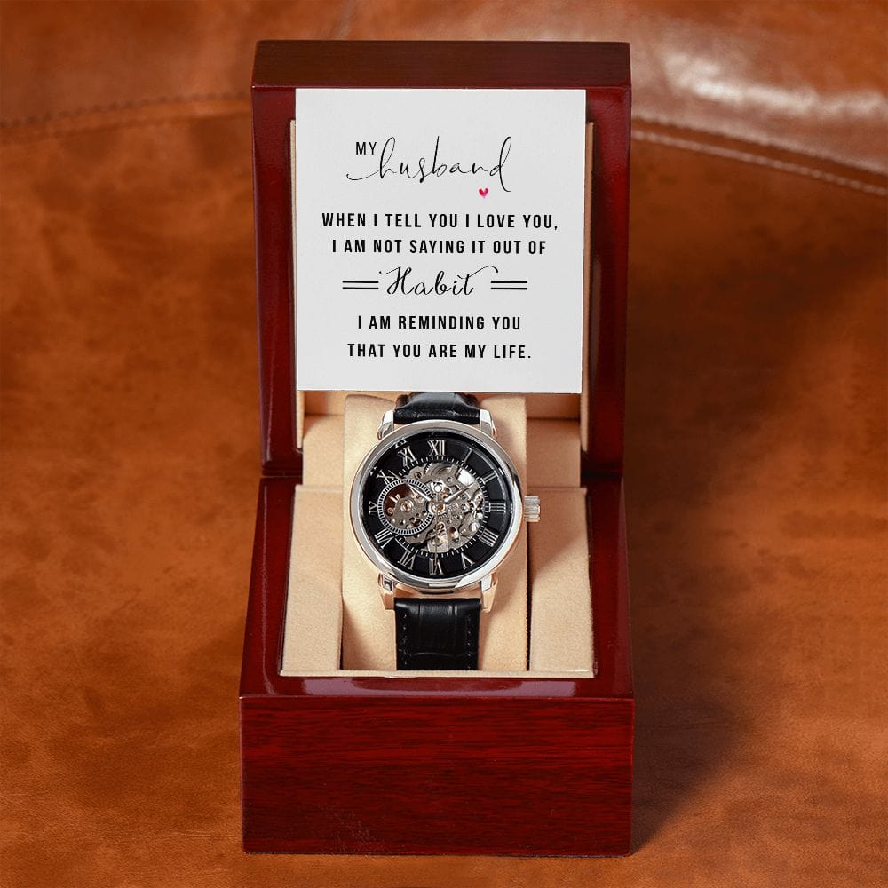 ShineOn Fulfillment Watches My Husband - "You Are My Life" Openwork Watch - Gift for Husband