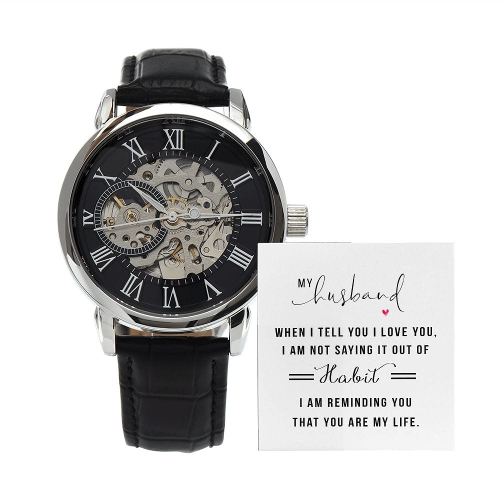 ShineOn Fulfillment Watches My Husband - "You Are My Life" Openwork Watch - Gift for Husband