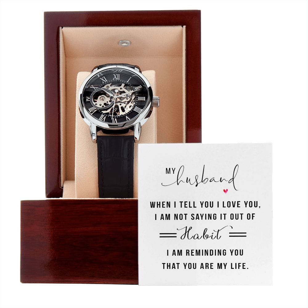 ShineOn Fulfillment Watches My Husband - "You Are My Life" Openwork Watch - Gift for Husband